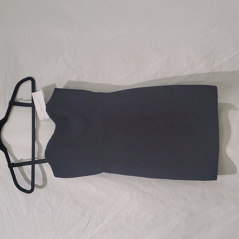 French Connection Lace Overlay Whisper Strappy Black Dress